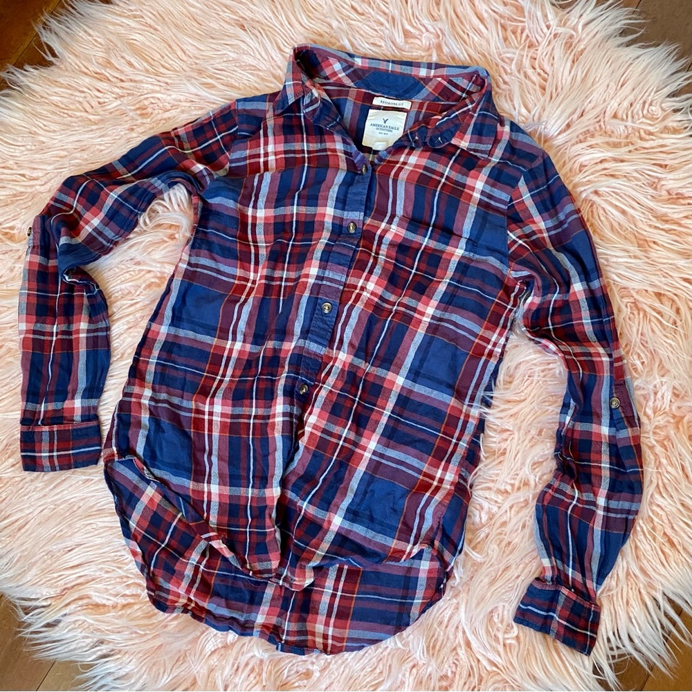 American Eagle Outfitters Boyfriend Fit Plaid Flannel